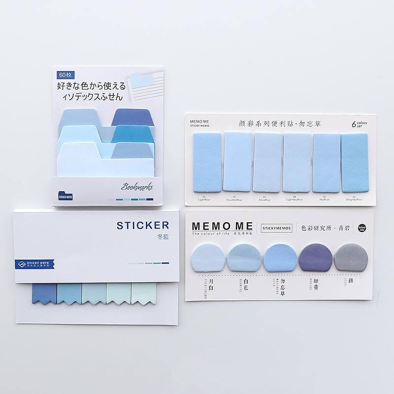 Sticky Notes - Page Marker Set - Page Markers and Index Stickers - Blue4pieceset