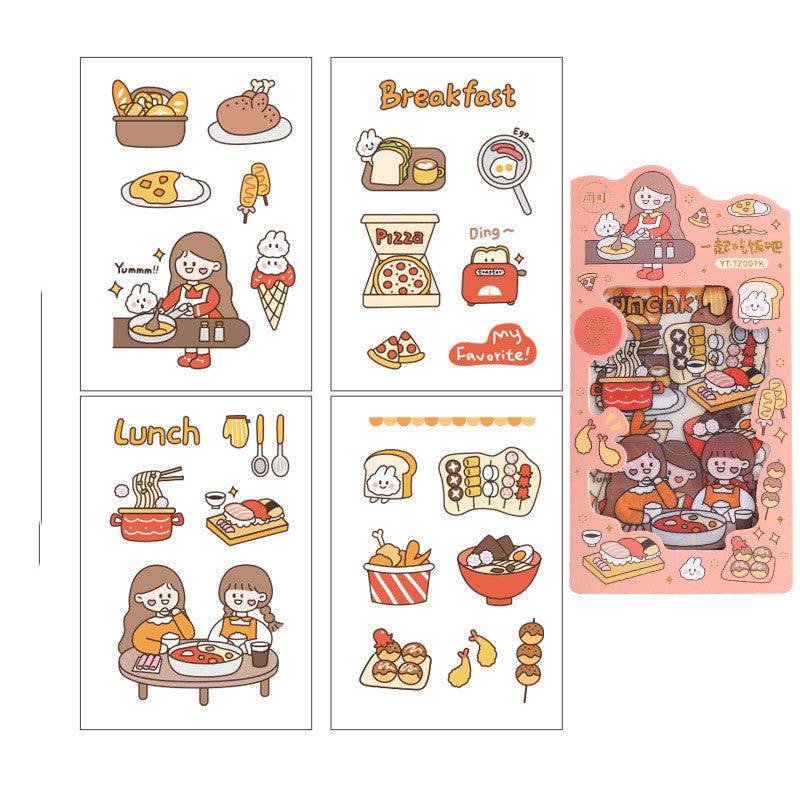 Decorative Stickers - Large Stickers - Cute Girl - Lunch