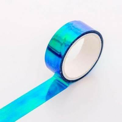 Decorative Tape - Rainbow Holographic Washi Tape - Blue