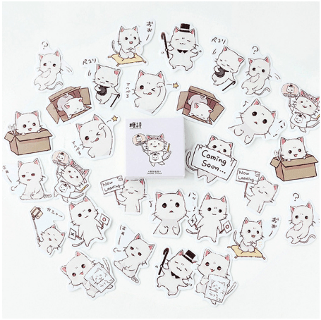 Decorative Stickers - Cute Kawaii Animal Stickers - Cat