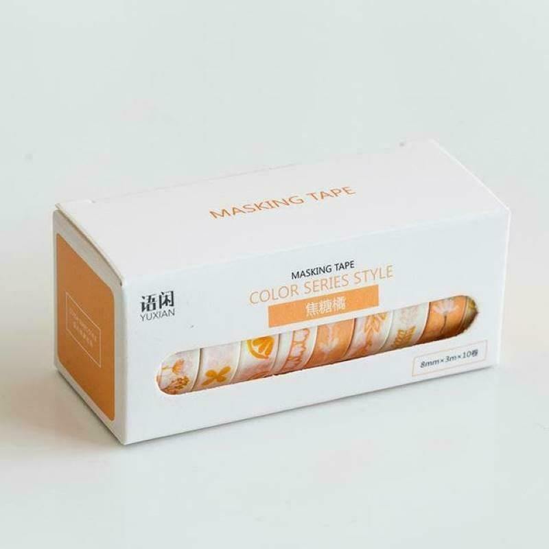 Washi Tape Sets - Washi Tape Set - Color Series - Caramel Orange