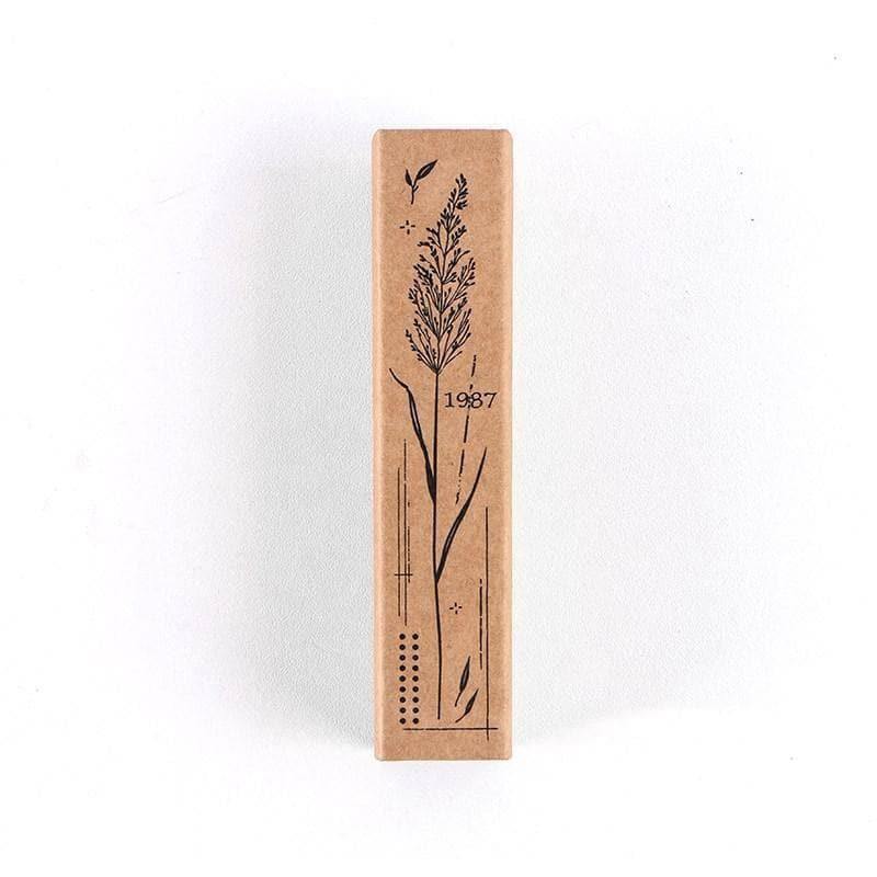Decorative Stamps - Elongated Wooden Stamps - Floral Patterns - 1987