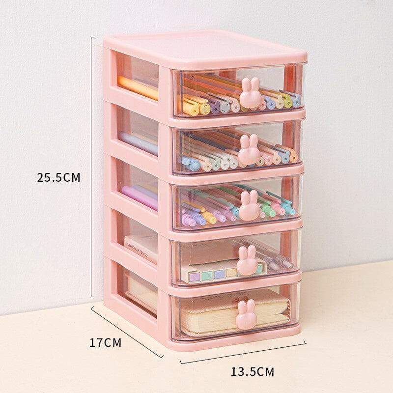 Desktop Organizers - Desktop Organizer - Little Bunny - Pink / 5 drawers