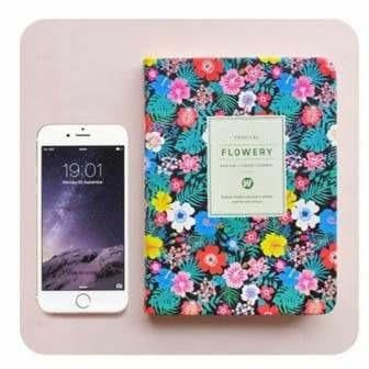 Notebooks - Flowery Notebook - Green / L
