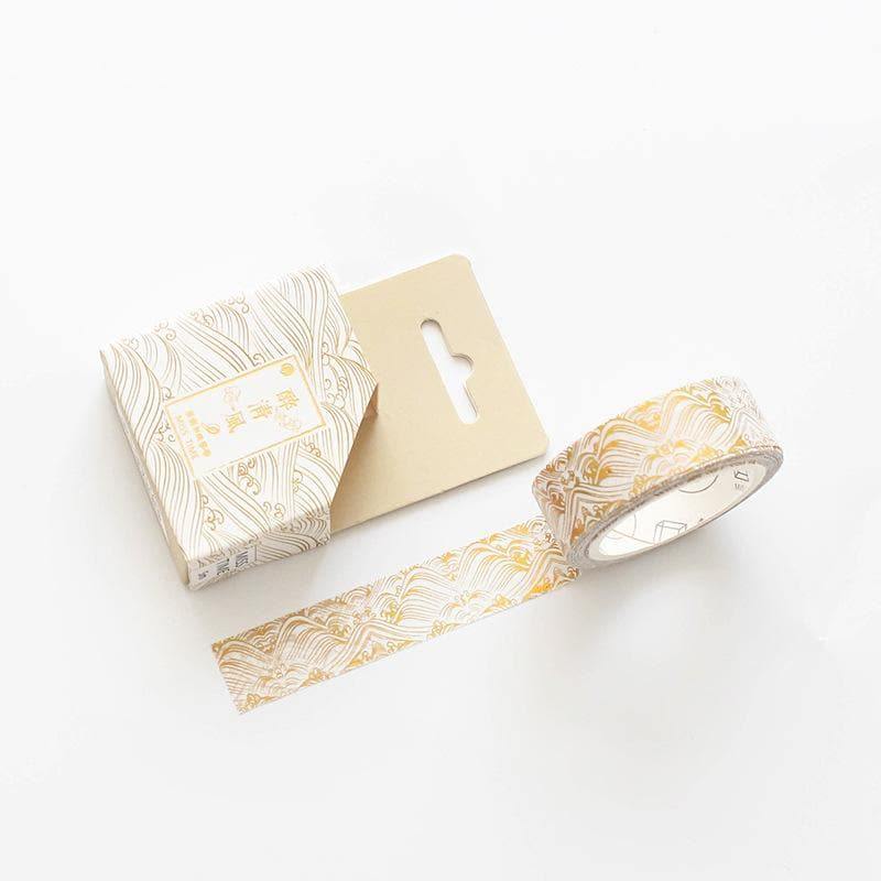 Decorative Tape - Washi Tape Set - Classic Designs - Gold Patterns