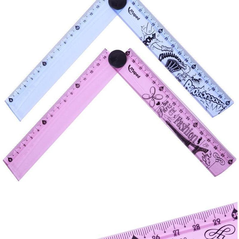 Foldable Rulers - folding ruler 30cm widened rotary ruler -
