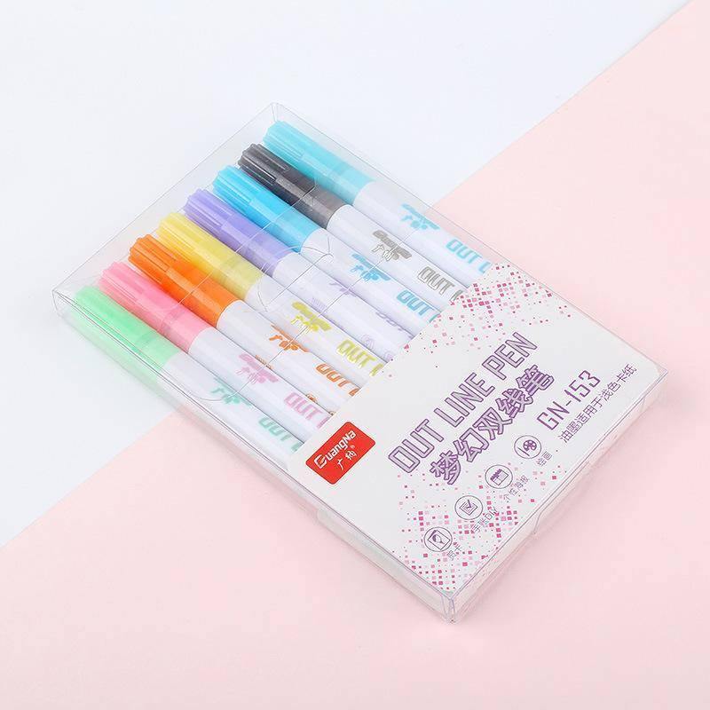 Paint Markers - GuangNa Out Line Metallic Pen Set - 8 colors