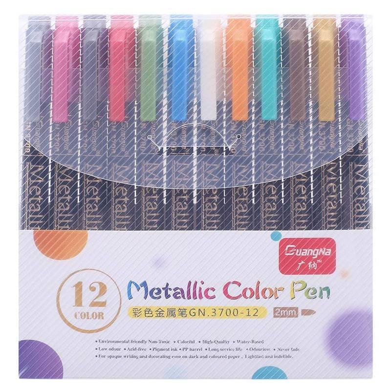 Metallic Marker Sets - Metallic Marker Set - GuangNa Metallic Color Pen Set - Round Nib