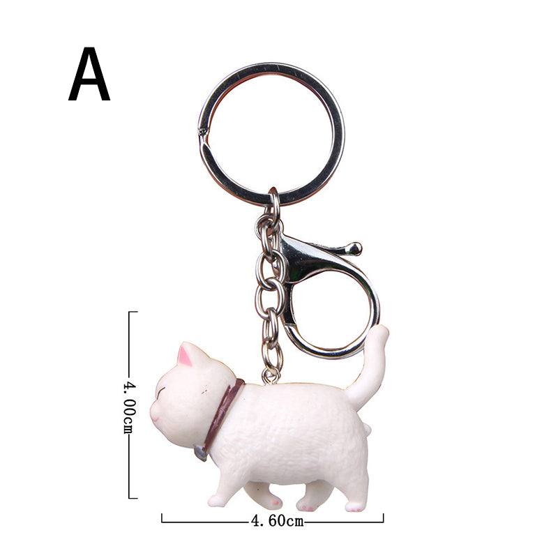 Keychains - Kawaii Keychain - Fat Cat - White
