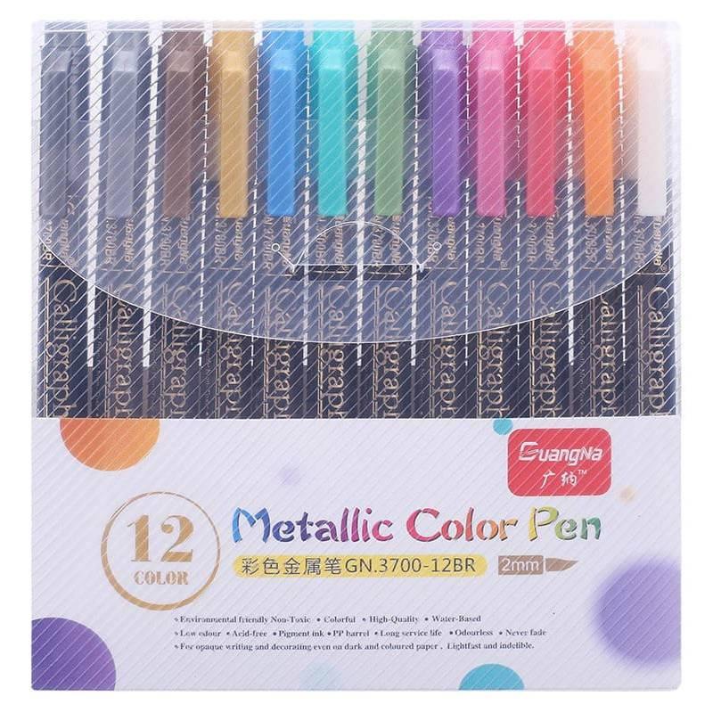 Metallic Marker Sets - Metallic Marker Set - GuangNa Metallic Color Pen Set - Brush Tip