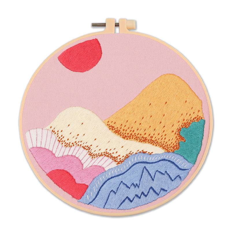 Embroidery Kits - Embroidery Kit - Pink Landscape - 5