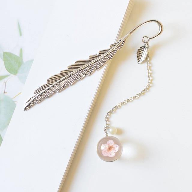 Bookmarks - Metallic Bookmarks - Dried Flower - Pink