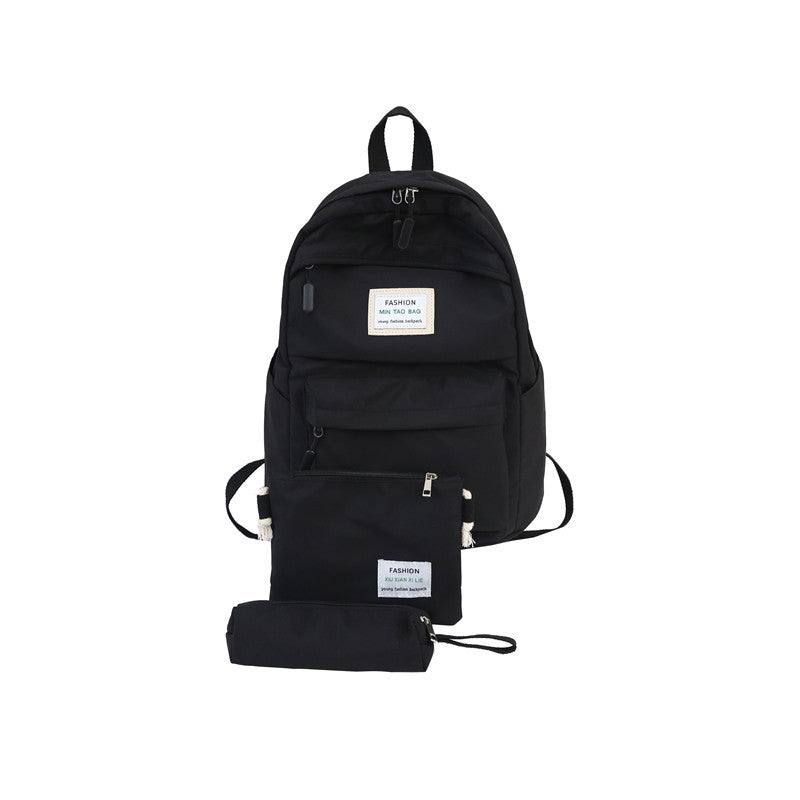 Backpacks - Waterproof Backpack, Snack Pouch & Pencil Case Set - Black