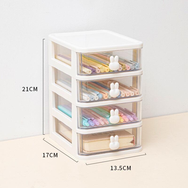 Desktop Organizers - Desktop Organizer - Little Bunny - White / 4 drawers