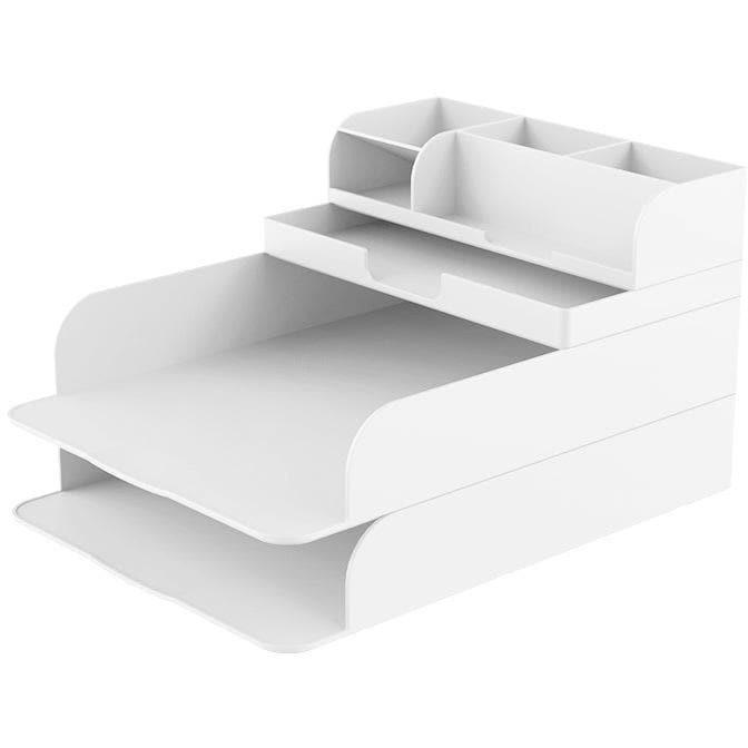 Desk Organizers - Stackable and Customizable Desktop Organizer - White / Style 3
