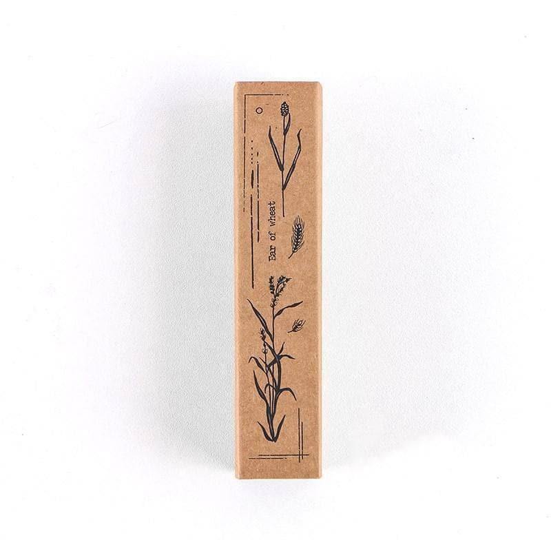 Decorative Stamps - Elongated Wooden Stamps - Floral Patterns - Ear of Wheat