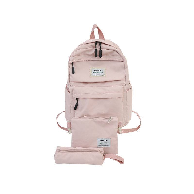 Backpacks - Waterproof Backpack, Snack Pouch & Pencil Case Set - Pink