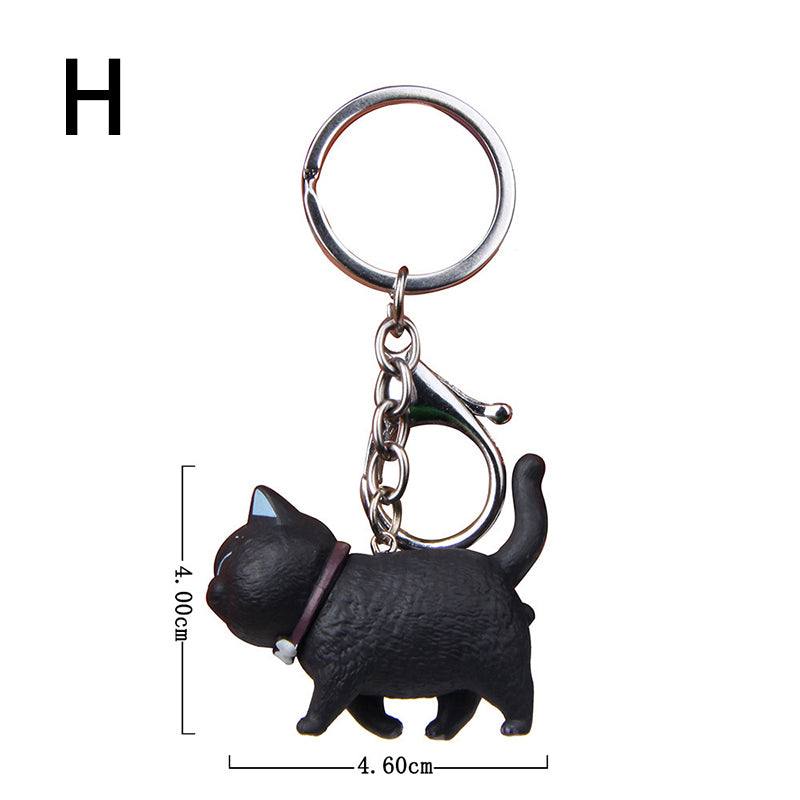 Keychains - Kawaii Keychain - Fat Cat - Black