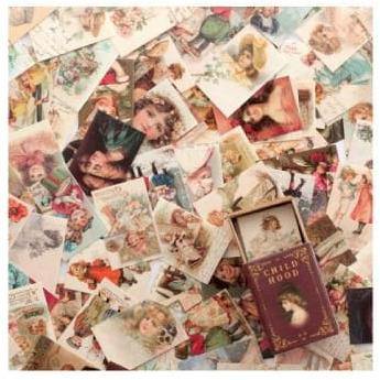 Scrapbooking Paper - Vintage Mini Cards - Childhood
