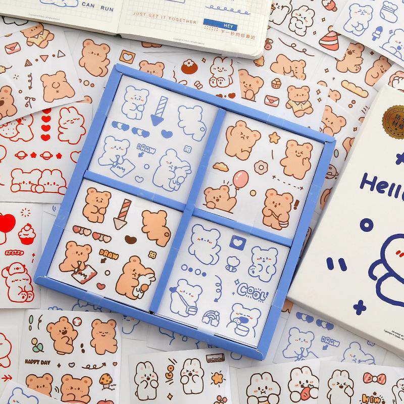 Stationery Sets - Cute Character Sticker Gift Box - Happy day - white