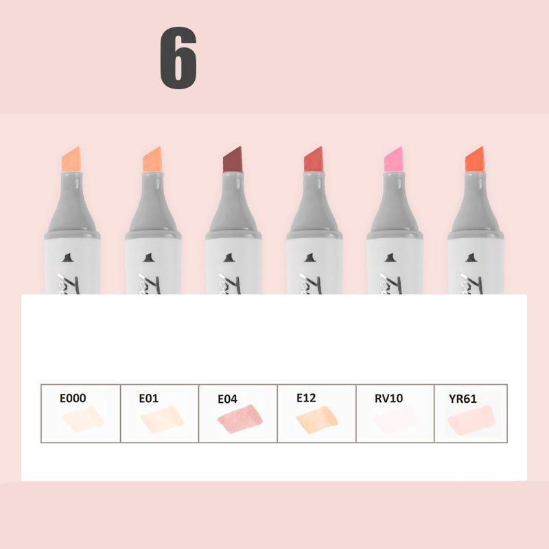 Markers - Alcohol-Based Marker Set - Touch Mark Skin Tones - 6