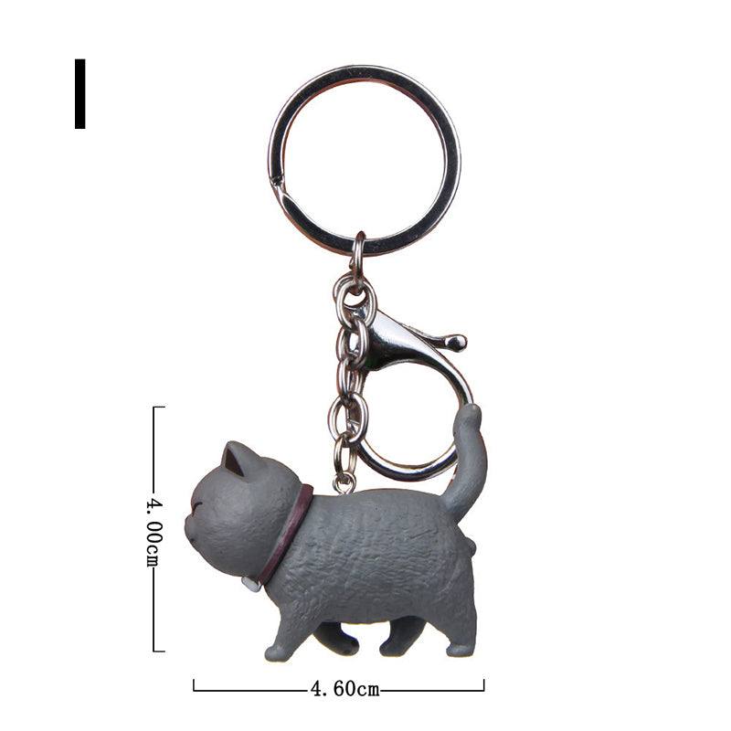 Keychains - Kawaii Keychain - Fat Cat - Dark Grey