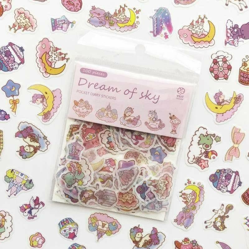 Decorative Stickers - Pocket Diary 100 Sticker Set - Dream of the Sky