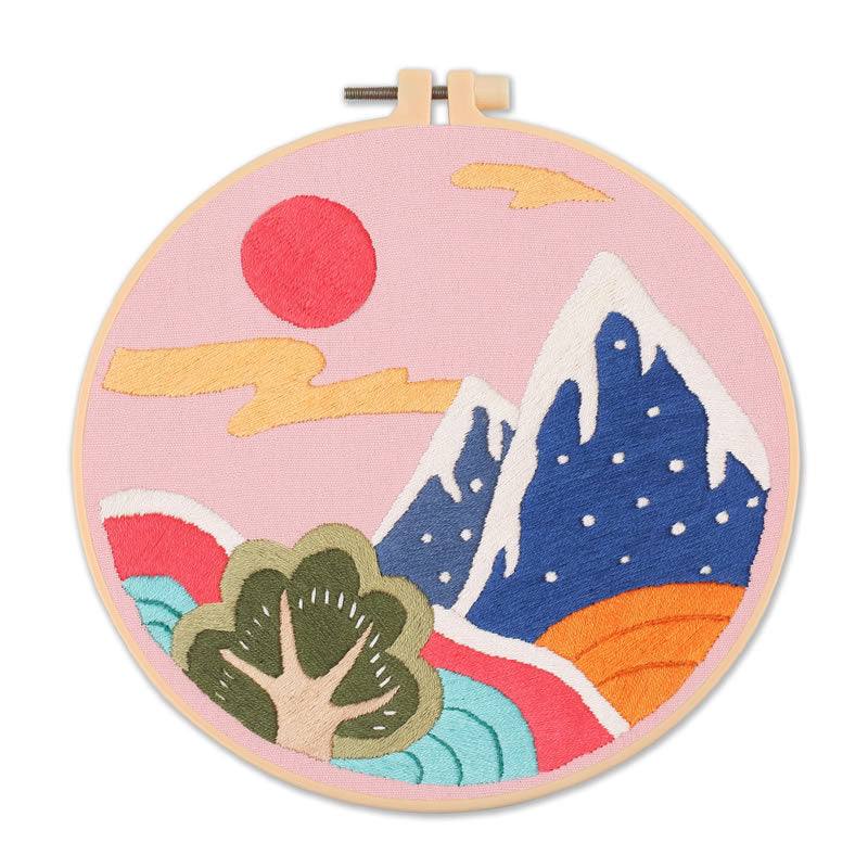 Embroidery Kits - Embroidery Kit - Pink Landscape - 4