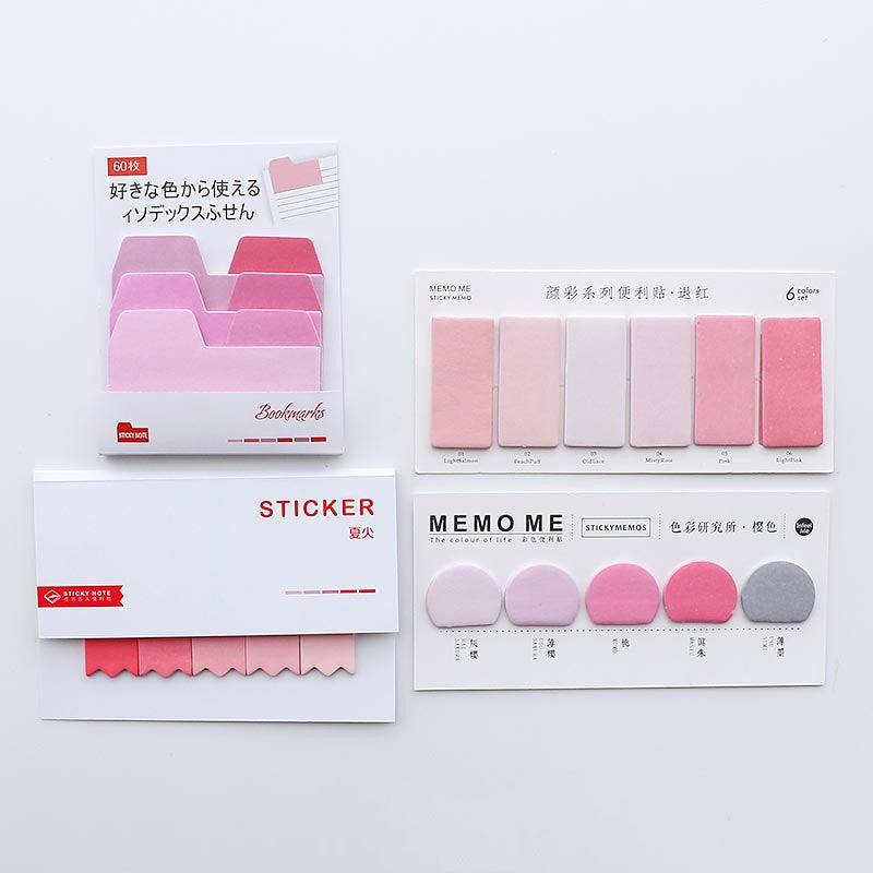 Sticky Notes - Page Marker Set - Page Markers and Index Stickers - Pink4pieceset
