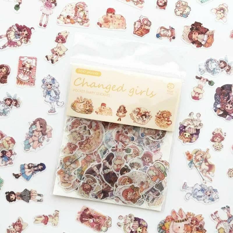 Decorative Stickers - Pocket Diary 100 Sticker Set - Changed Girls