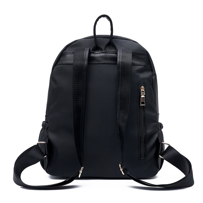 a black backpack from the back