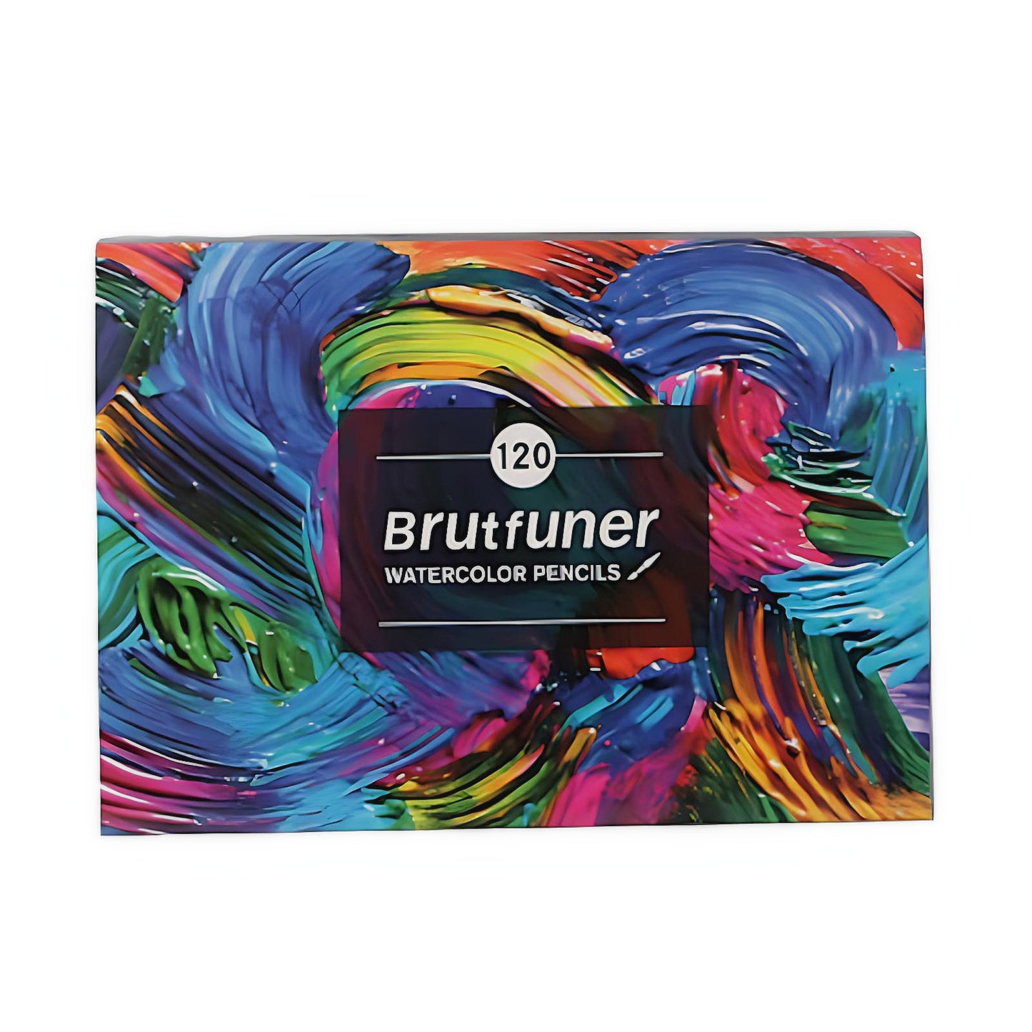 a 120 set of Brutfuner watercolor pencils on a white background
