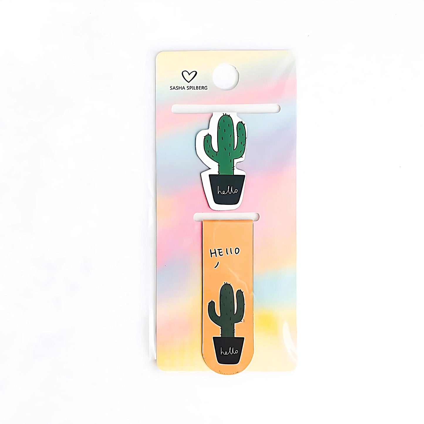 a Cactus magnetic bookmark set in orange