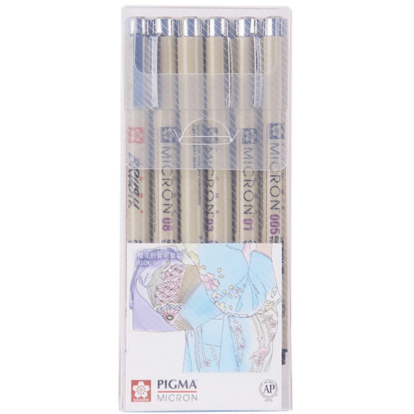 Fineliner Pens - Sakura Pigma Micron Fineliner Pen Set - Sakura Pigma Micron - 6 pcs