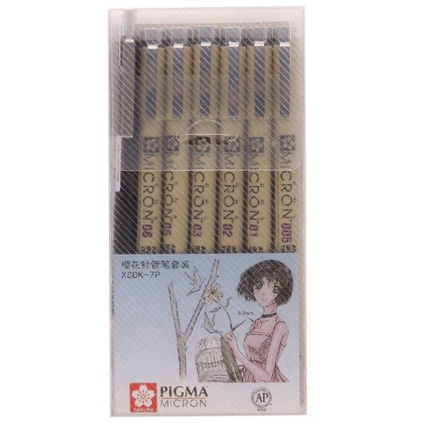 Fineliner Pens - Sakura Pigma Micron Fineliner Pen Set - Sakura Pigma Micron - 7 pcs