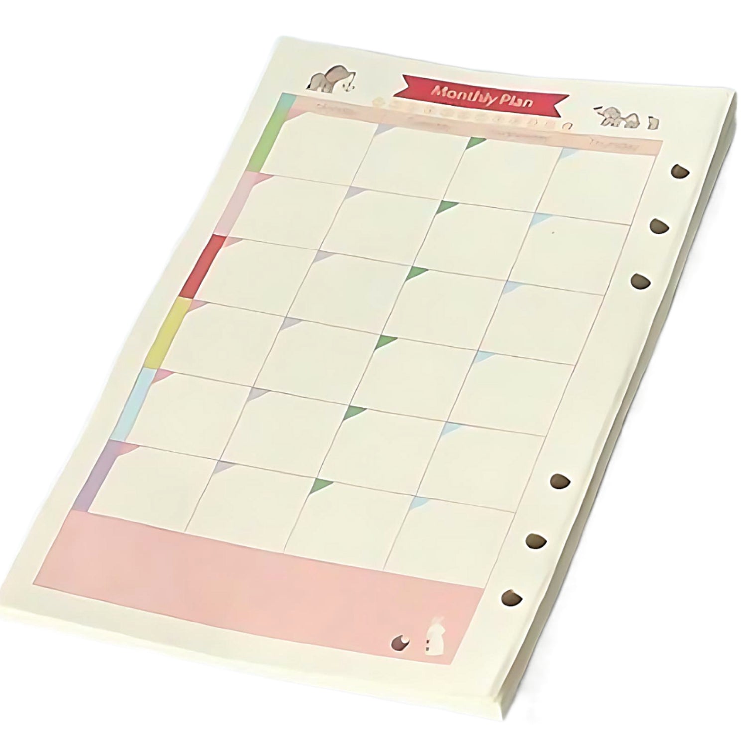 a pack of monthly plan refill paper