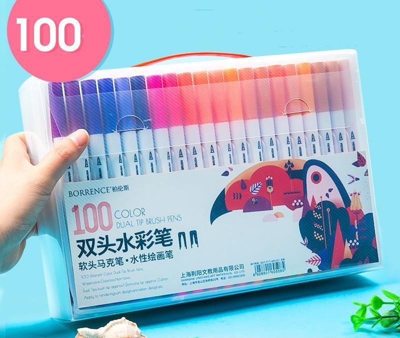 Markers - Dual-Tip Brush Pens - 100