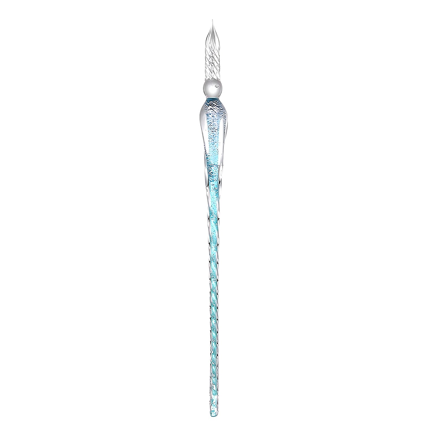 a turquoise glass dip pen