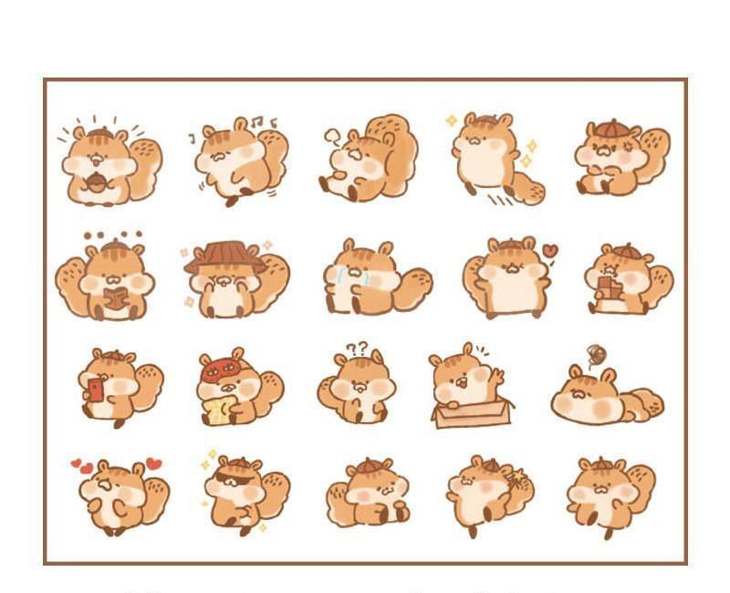 Decorative Stickers - Kawaii Stickers - Cute Animals - Squirrel
