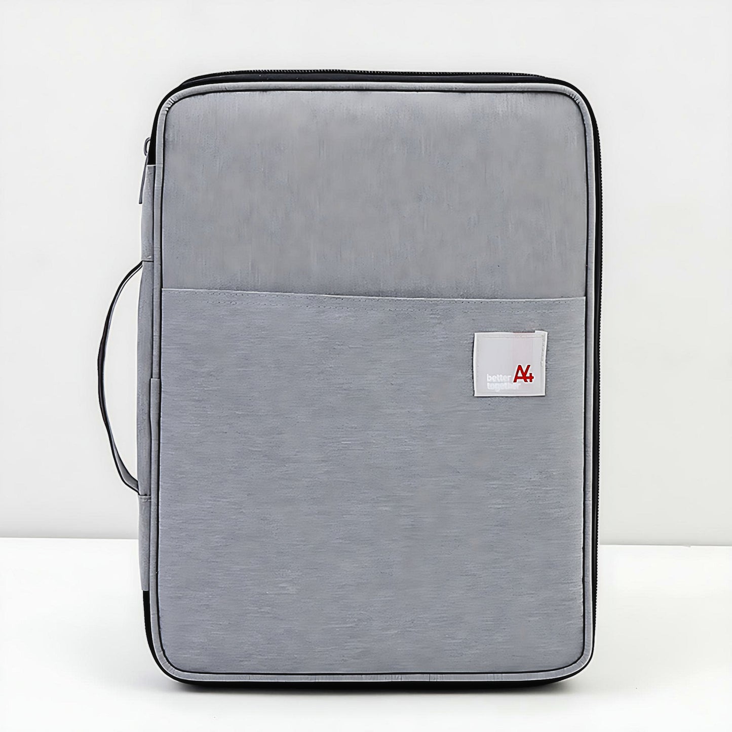 a laptop briefcase in grey color on a white background