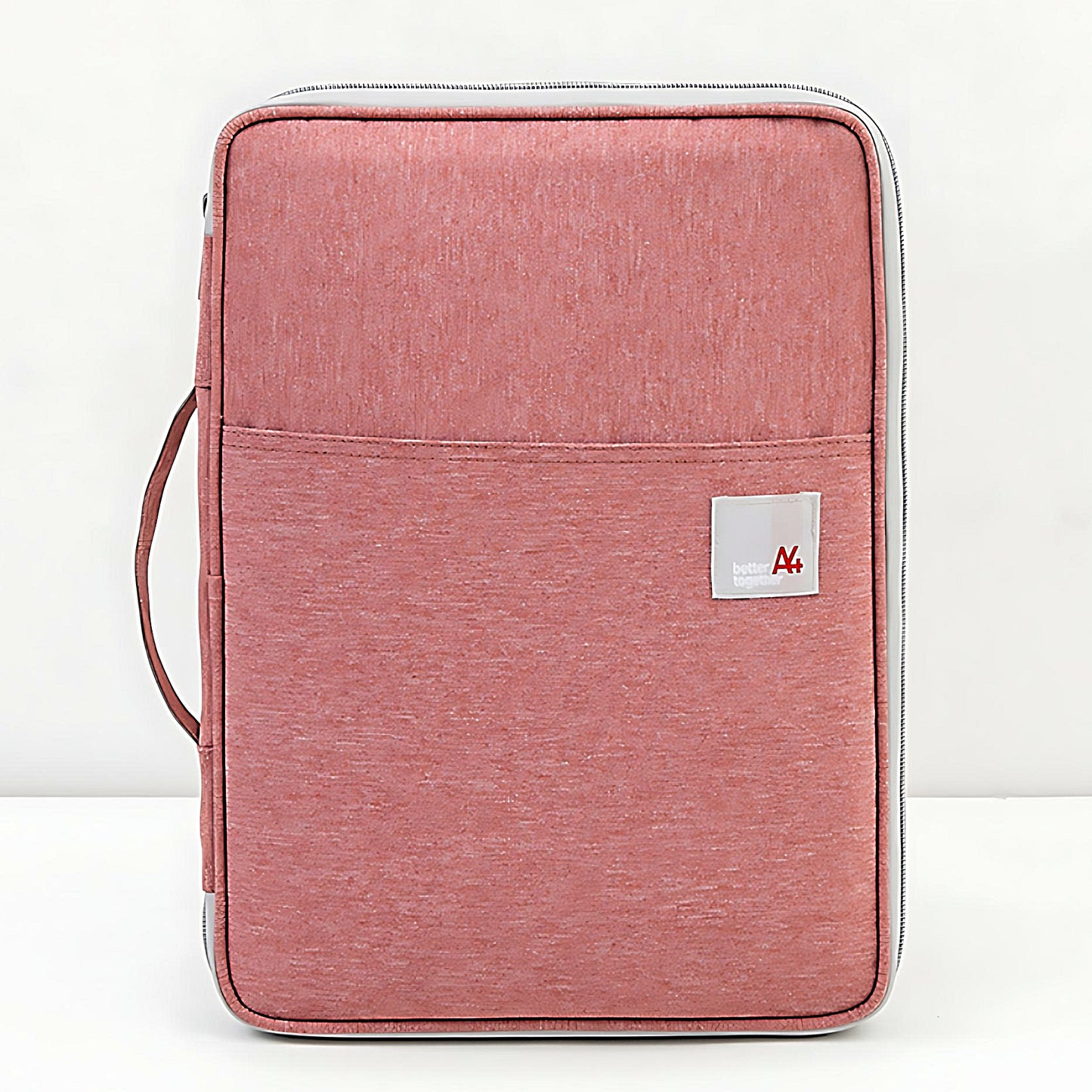 a laptop briefcase in red color on a white background