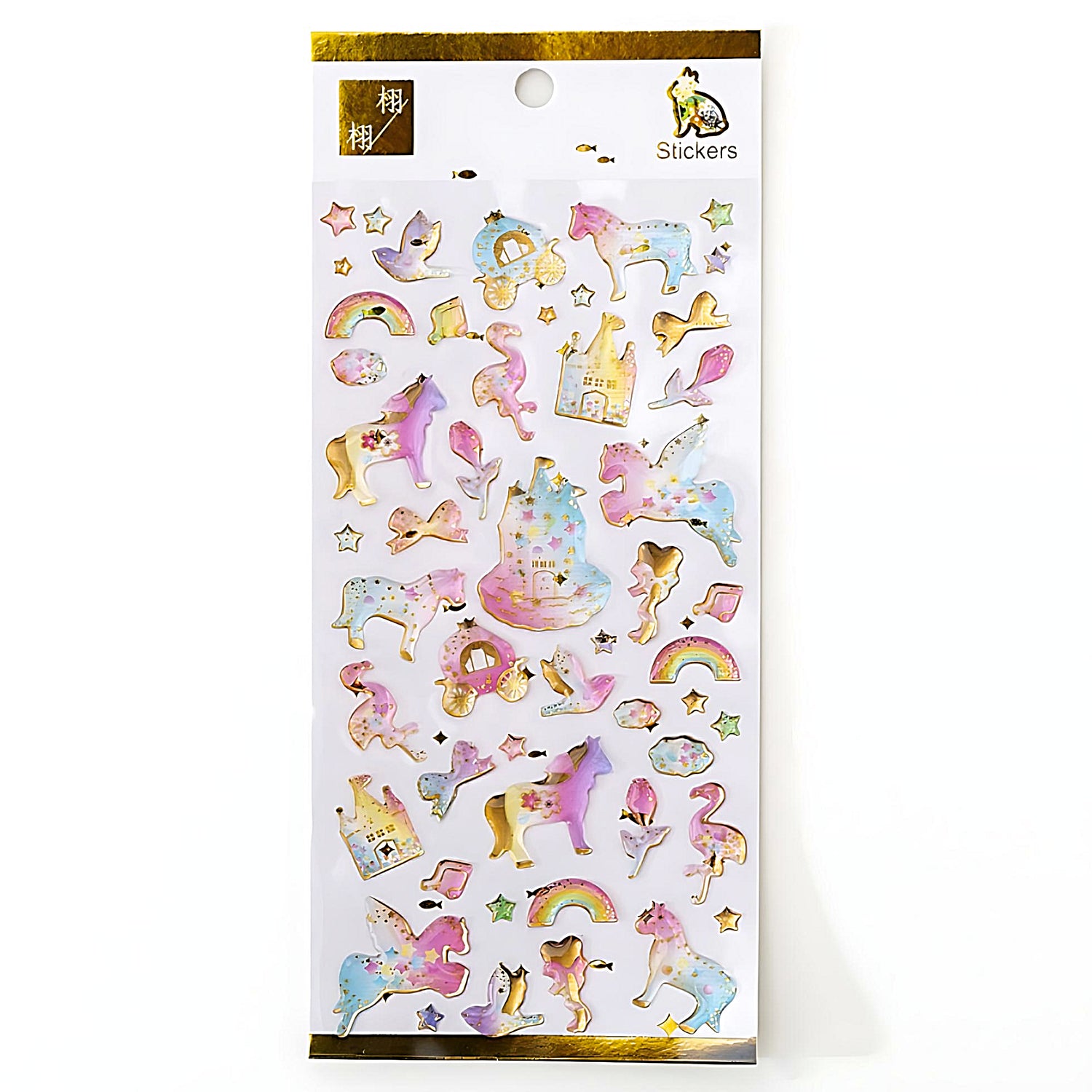 a set of puffy stickers in fairy style