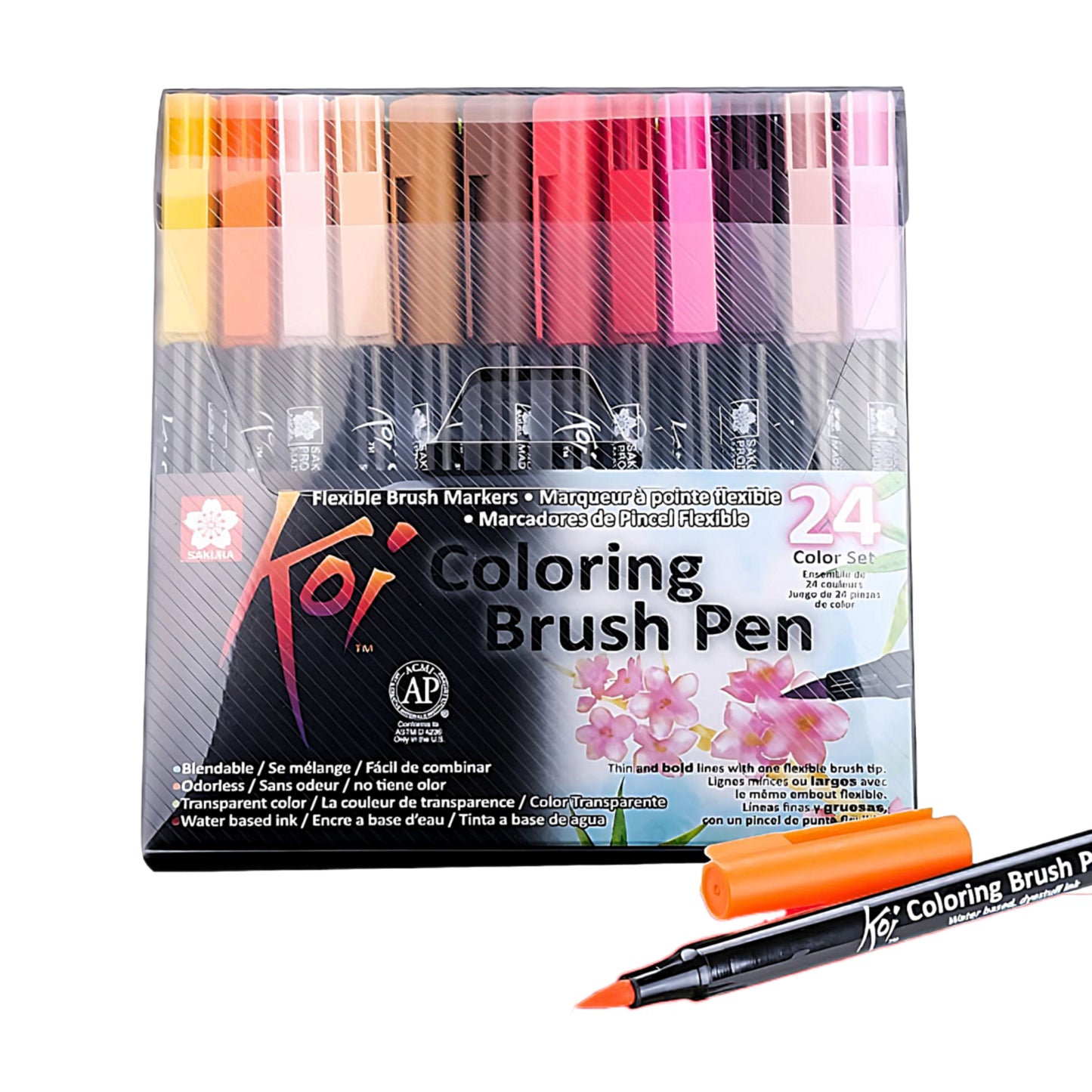 a set of 24 coloring brush pens Sakura Koi in various colors