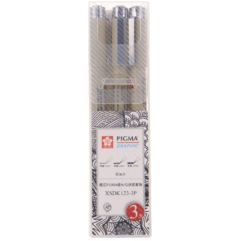 Fineliner Pens - Sakura Pigma Micron Fineliner Pen Set - Sakura Pigma Graphic - 3 pcs