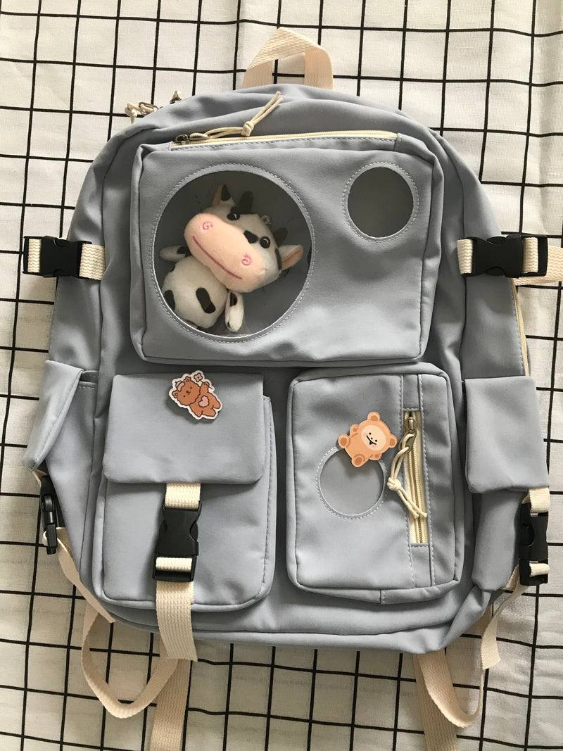 Backpacks - School Backpack - Kawaii Plush Cow -