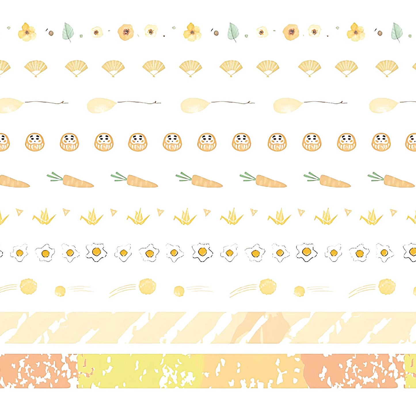a thin washi tape set in yellow colors