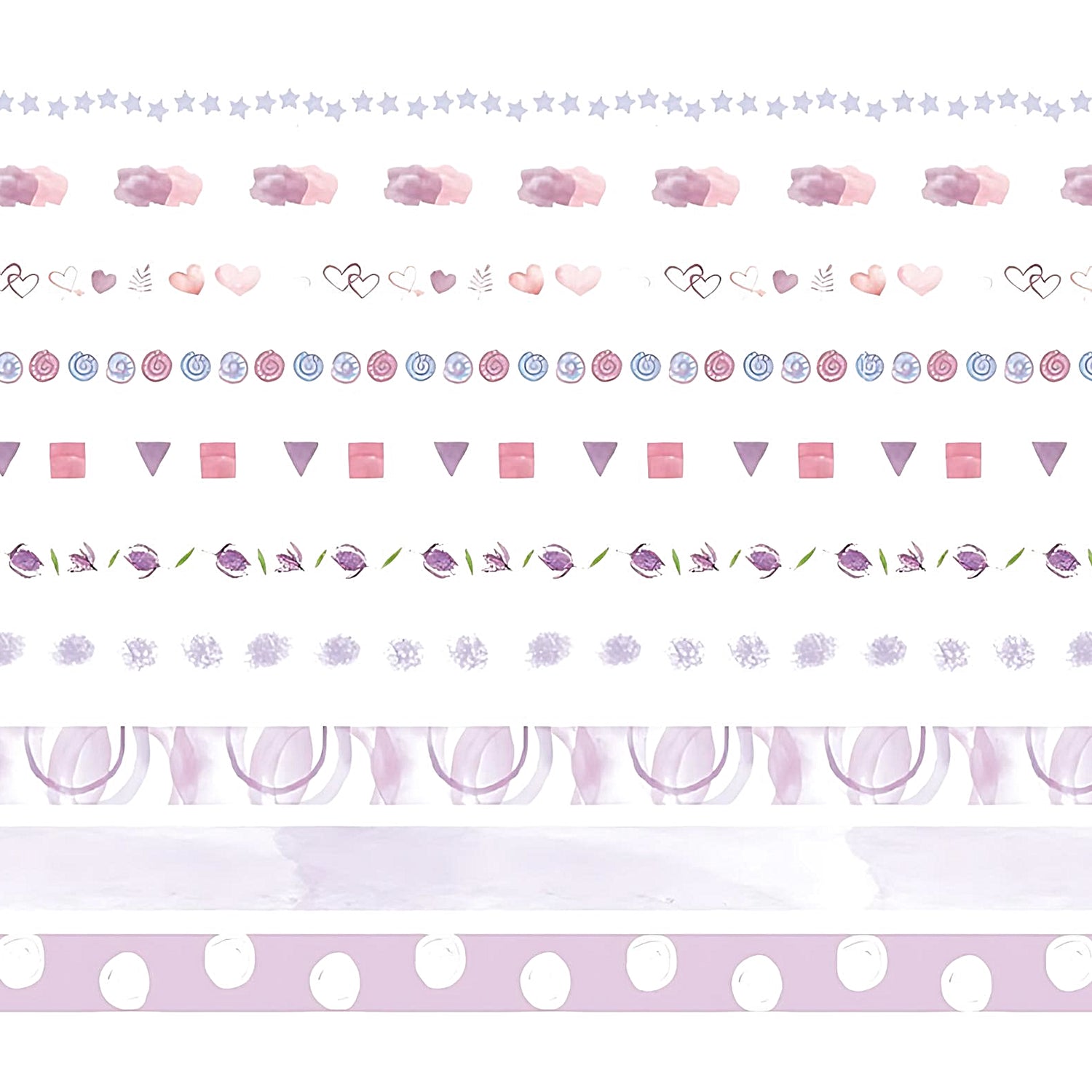 a thin washi tape set in purple colors