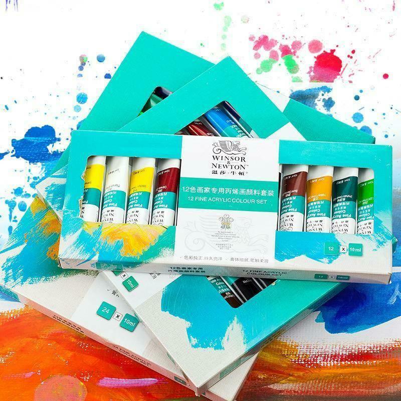 a set of 12 tubes of acrylic paint from Winsor & Newton