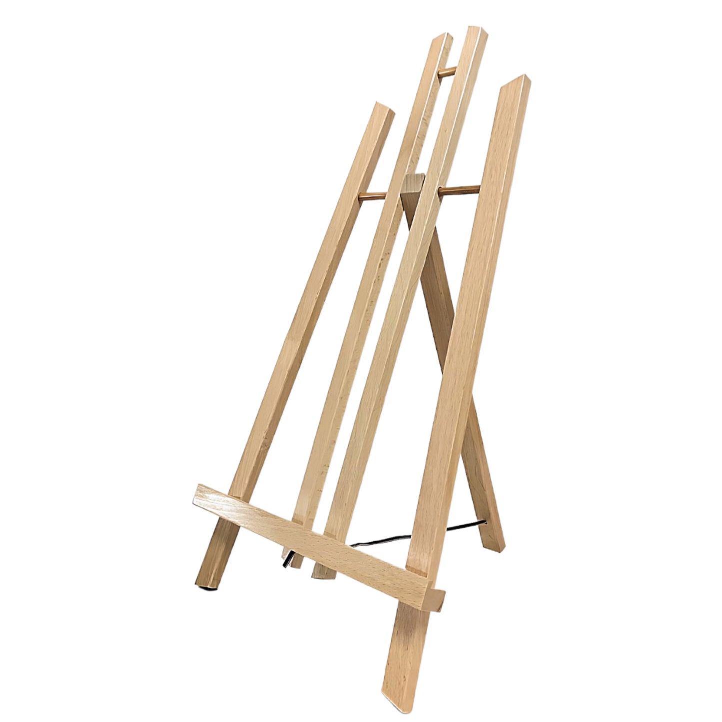 a beech wood display easel on a white background