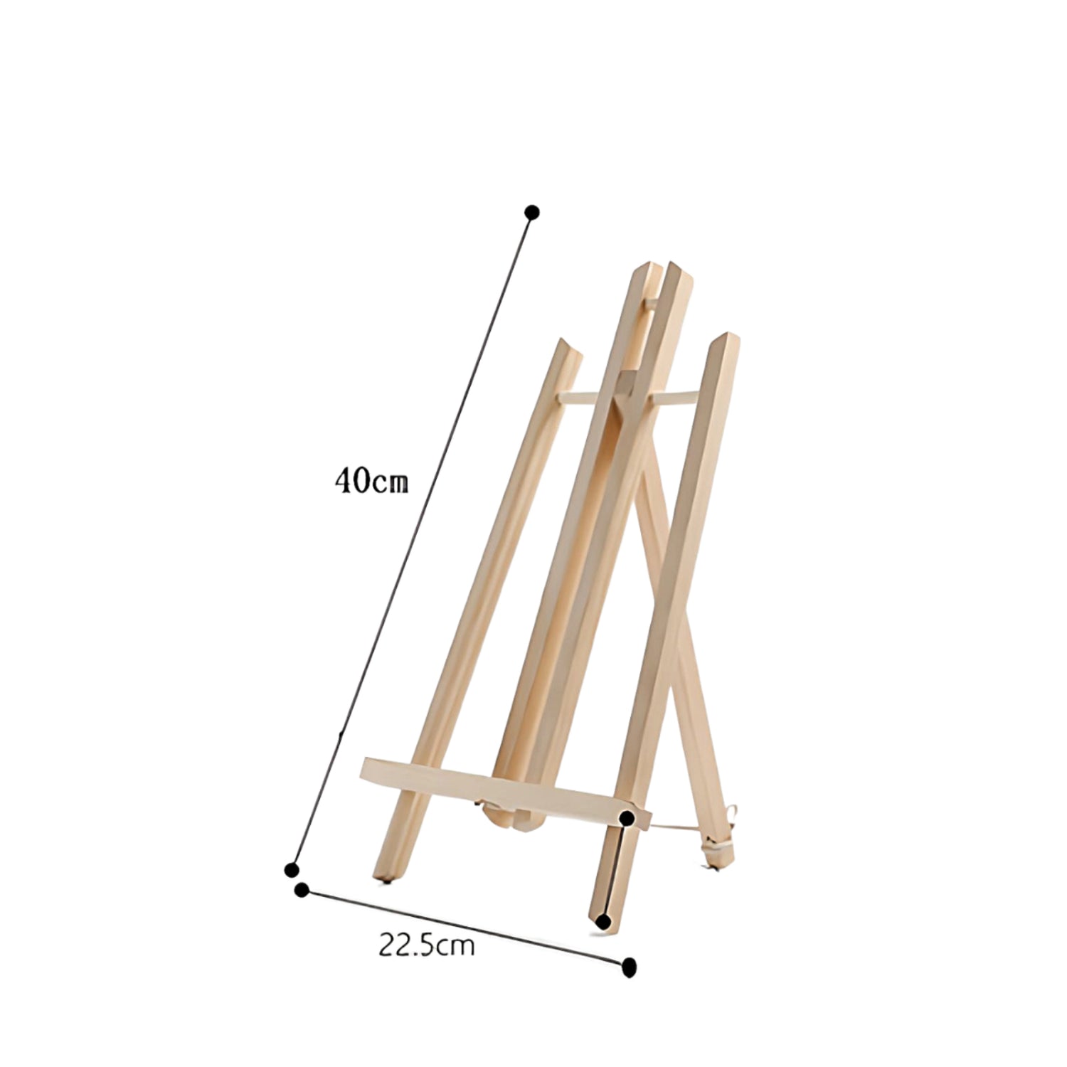 a beech wood display easel on a white background